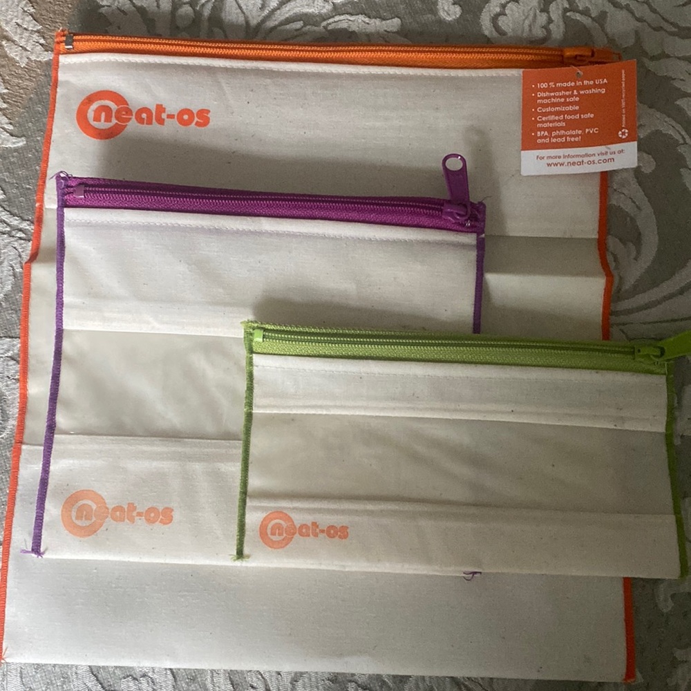 New NEAT-OS reusable sandwich+ snack bag